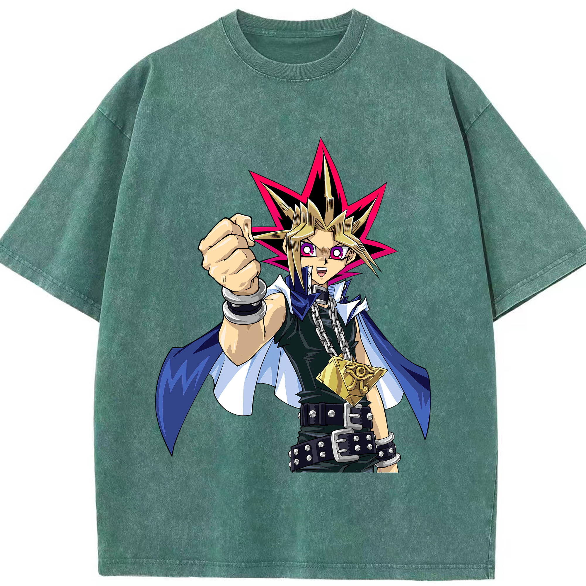 （画像用） 遊☆戯☆王 Yu-Gi-Oh! 綿100% ヴィンテージ風 半袖Tシャツ（フロントプリント）